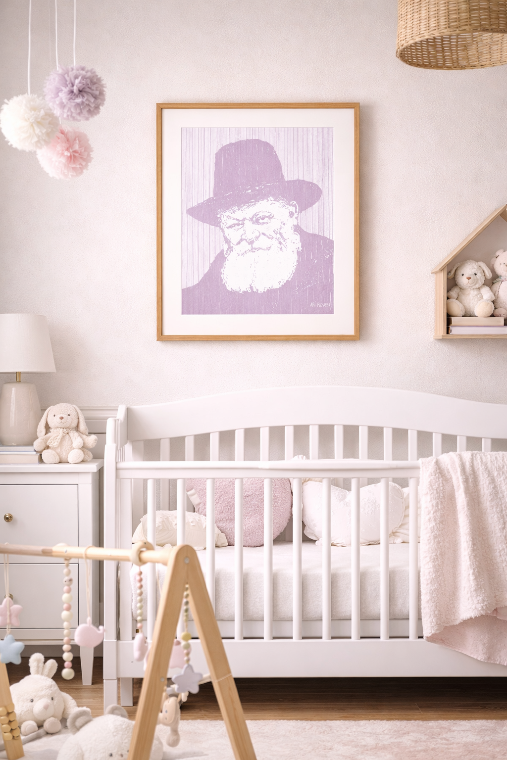 Pale Pink Rebbe on Matte Poster