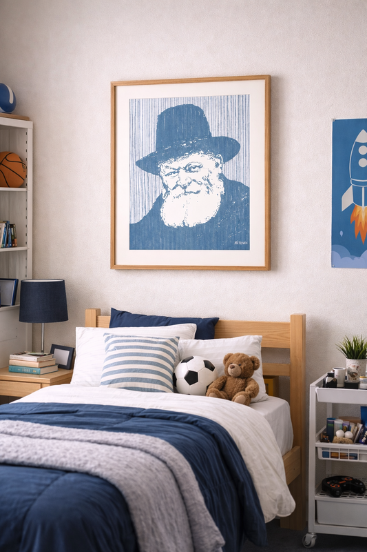 Dusty Blue Rebbe on Matte Poster