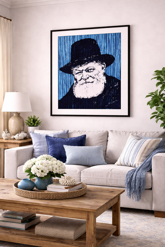 Blue Tint Rebbe on Matte Poster
