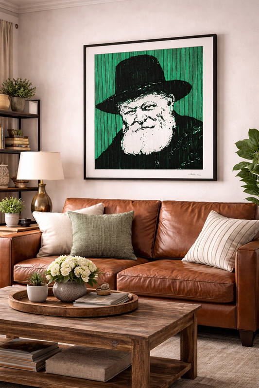 Rebbe in Viridian Green on Matte Poster