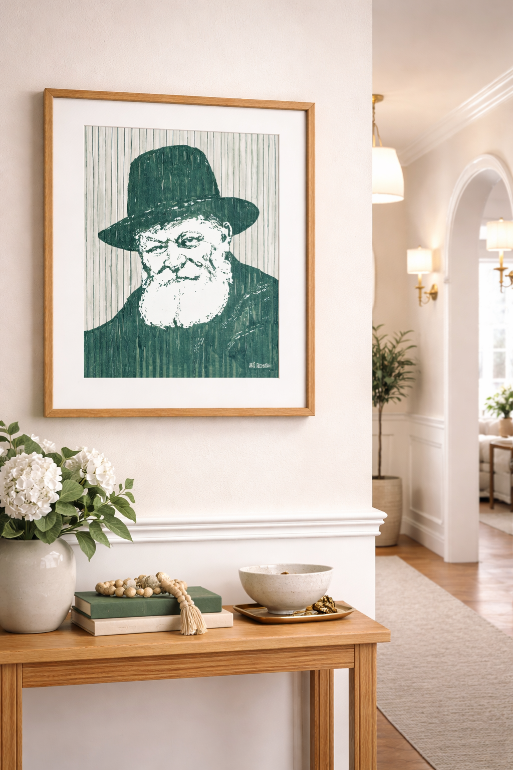 Green Blue Rebbe on Matte Poster